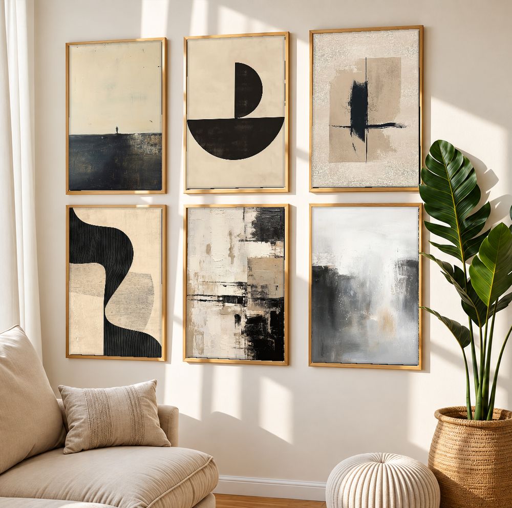 Set de 6 cuadros decorativos que combinan