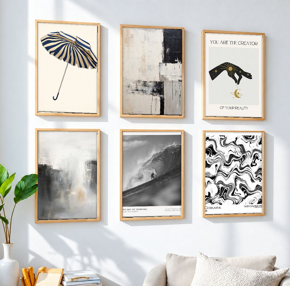Set de 6 cuadros decorativos que combinan