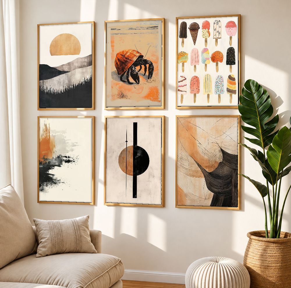 Set de 6 cuadros decorativos que combinan