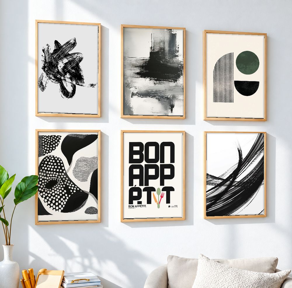Set de 6 cuadros decorativos que combinan
