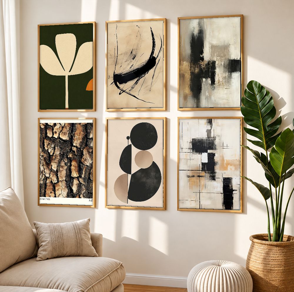 Set de 6 cuadros decorativos que combinan