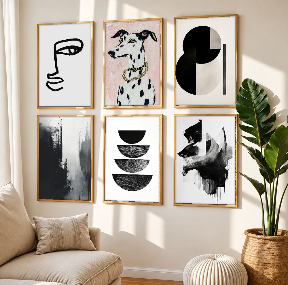 Set de 6 cuadros decorativos que combinan