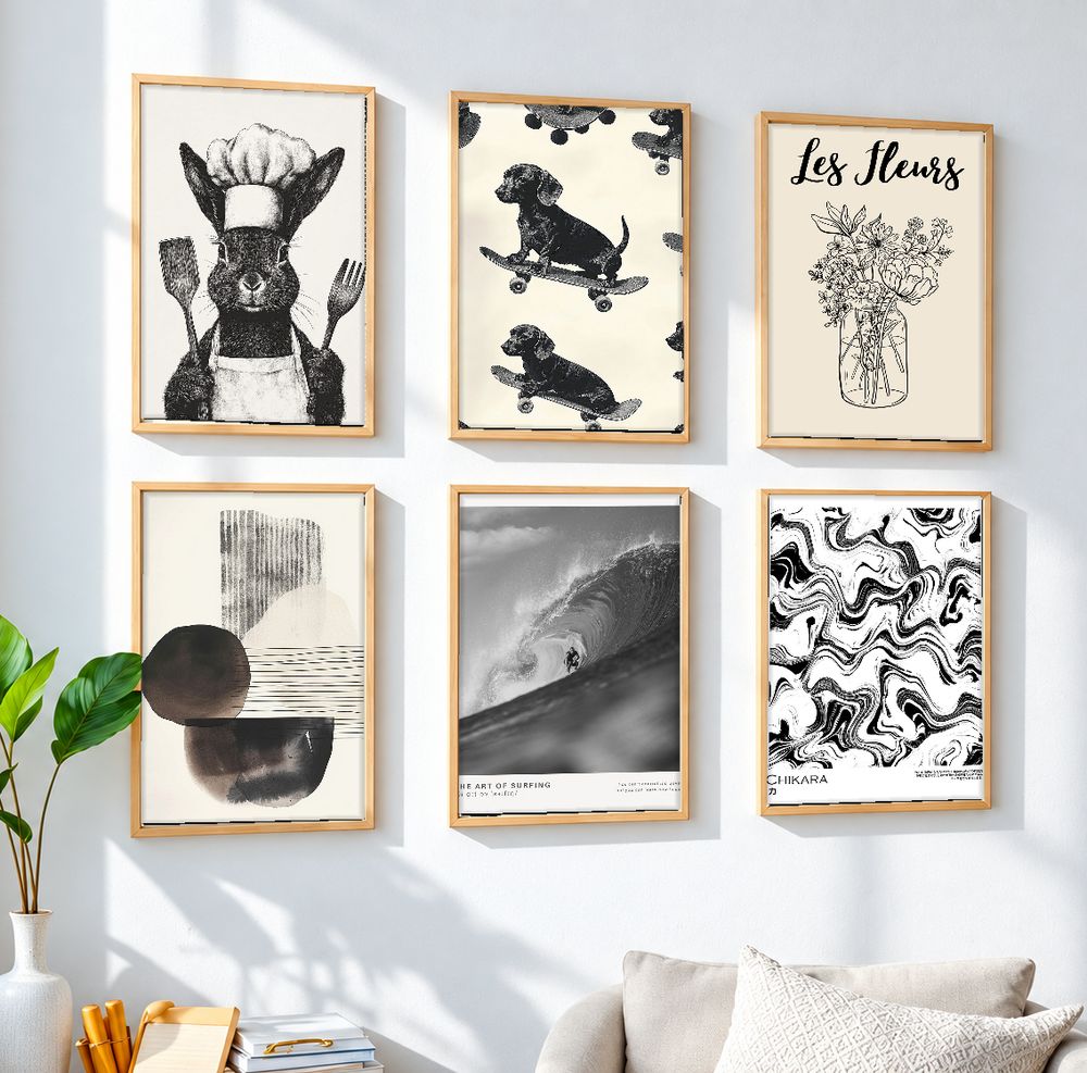 Set de 6 cuadros decorativos que combinan