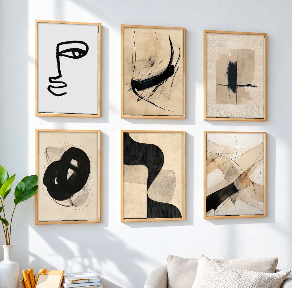 Set de 6 cuadros decorativos que combinan