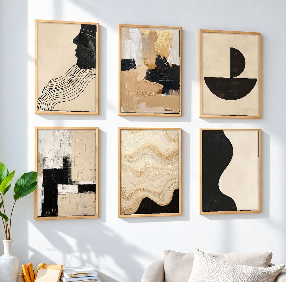 Set de 6 cuadros decorativos que combinan