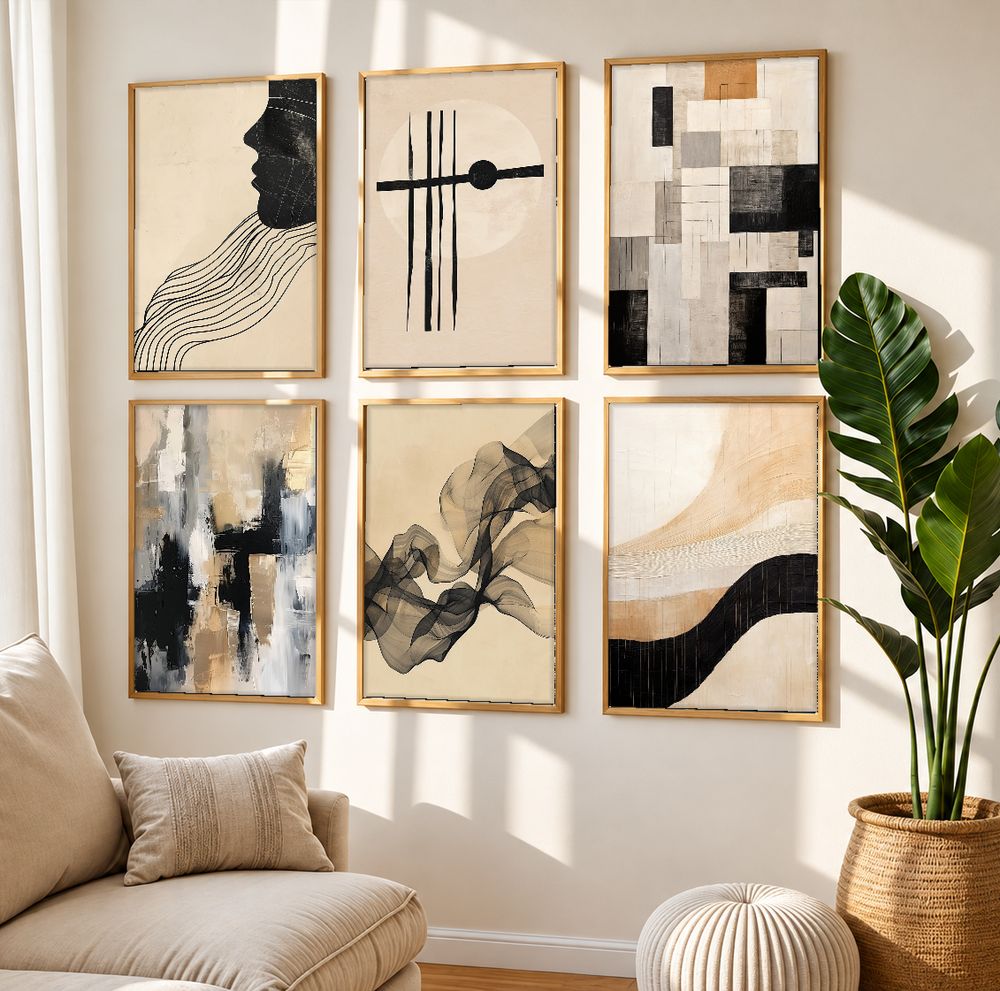 Set de 6 cuadros decorativos que combinan
