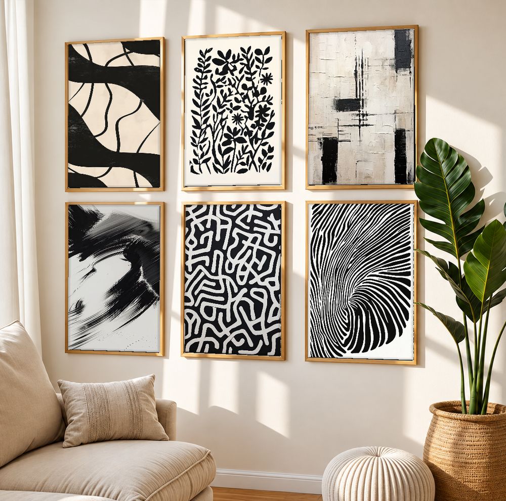 Set de 6 cuadros decorativos que combinan