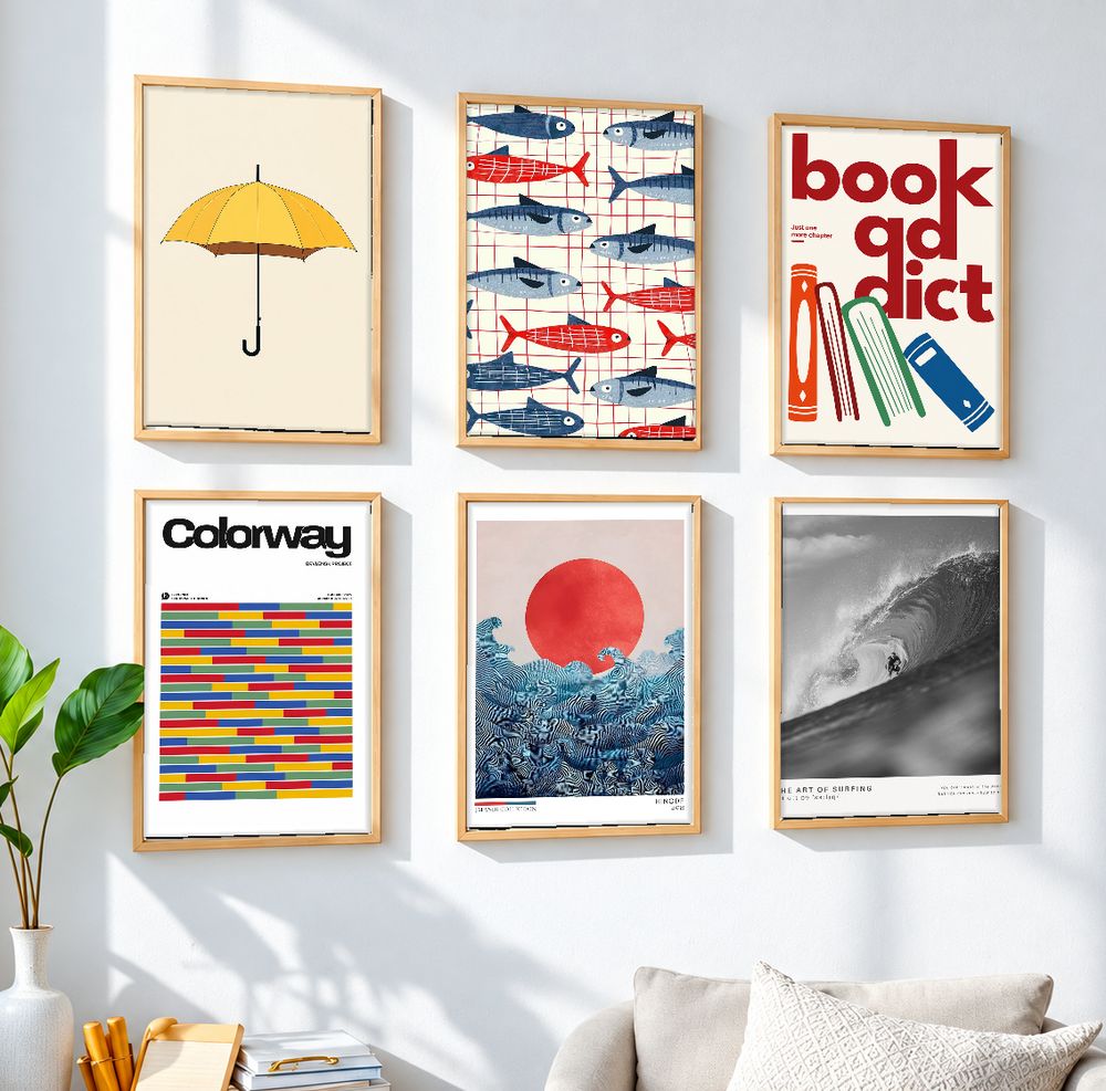 Set de 6 cuadros decorativos que combinan
