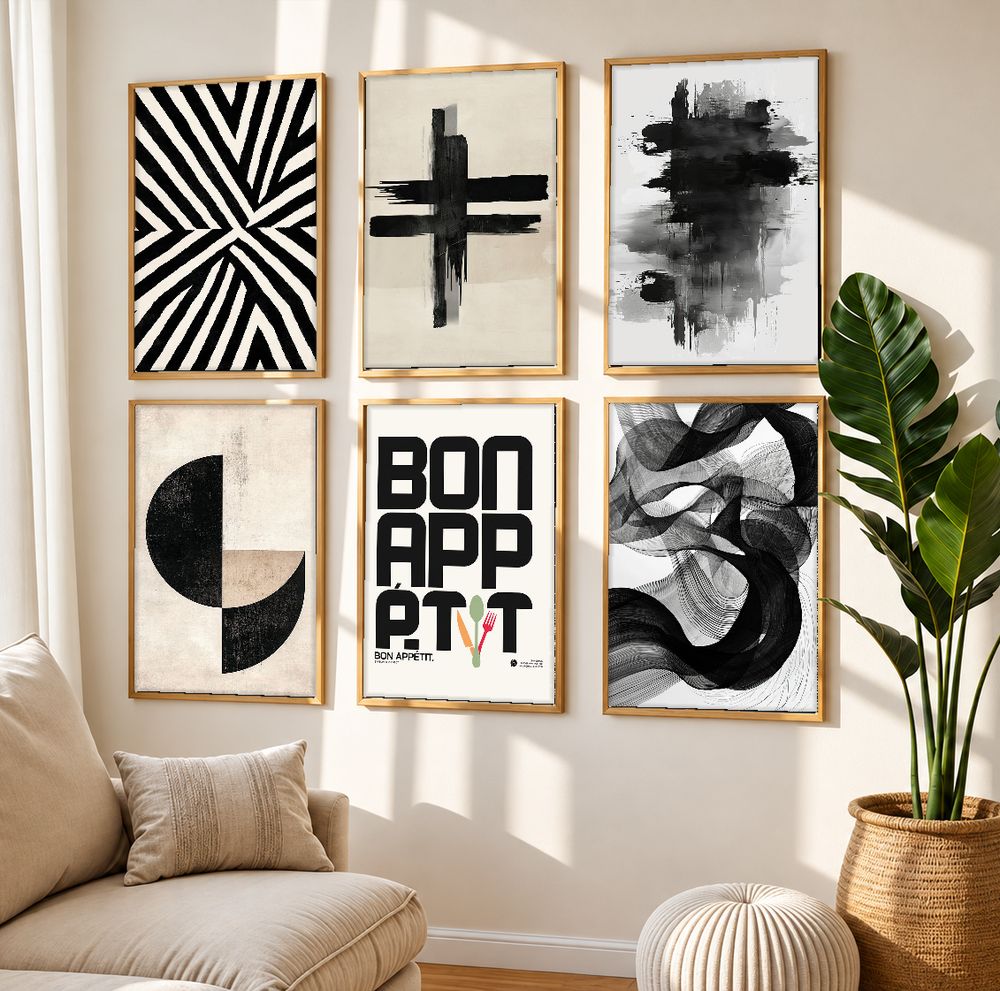 Set de 6 cuadros decorativos que combinan