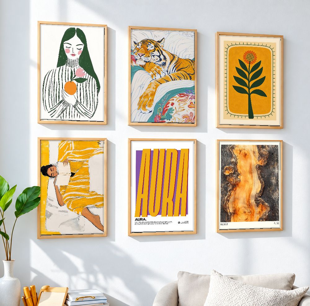 Set de 6 cuadros decorativos que combinan