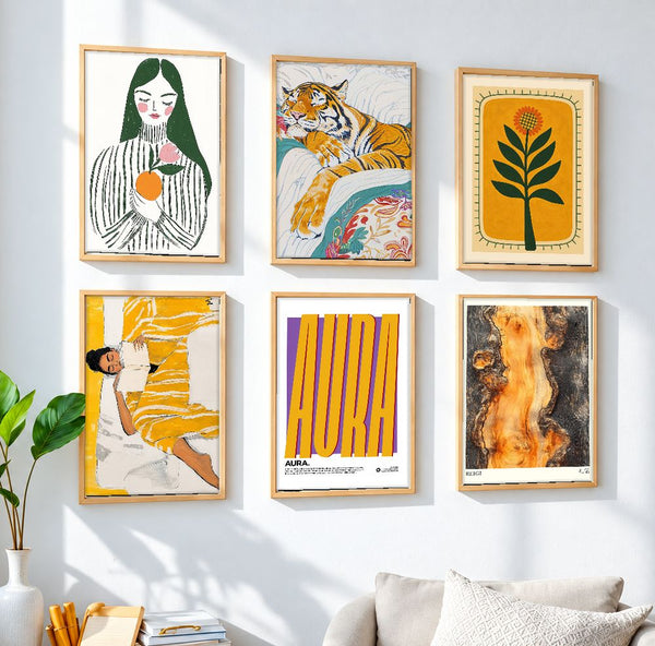 Set de 6 cuadros decorativos que combinan