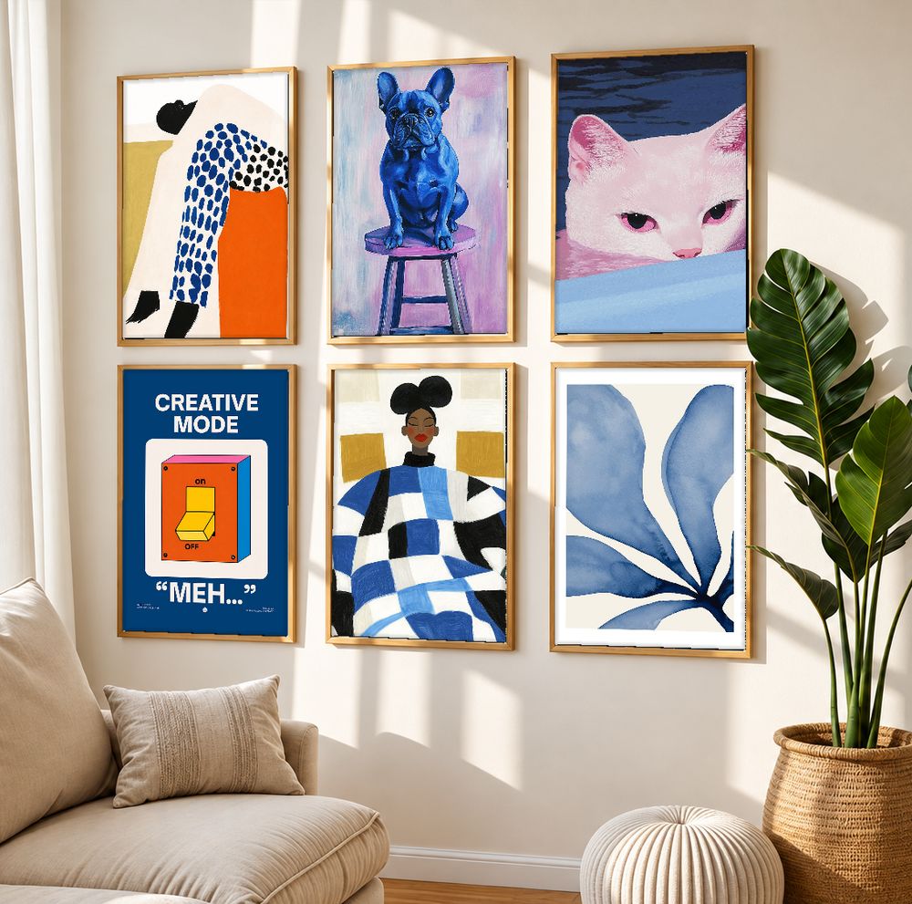 Set de 6 cuadros decorativos que combinan