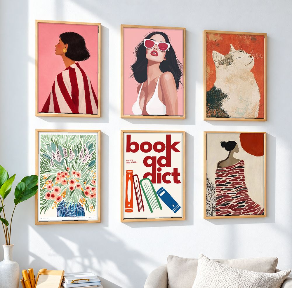 Set de 6 cuadros decorativos que combinan