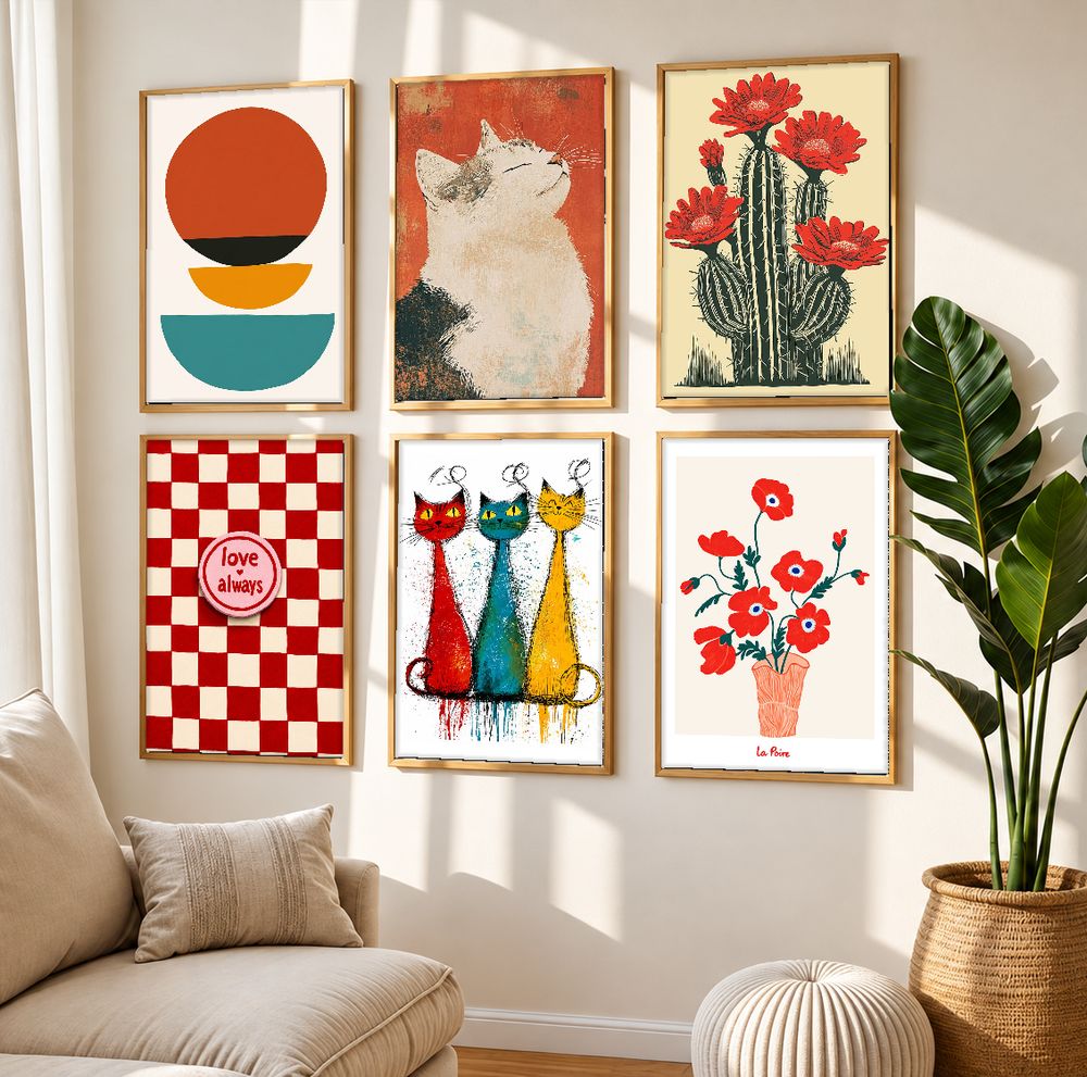 Set de 6 cuadros decorativos que combinan
