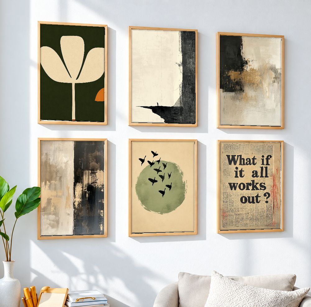 Set de 6 cuadros decorativos que combinan