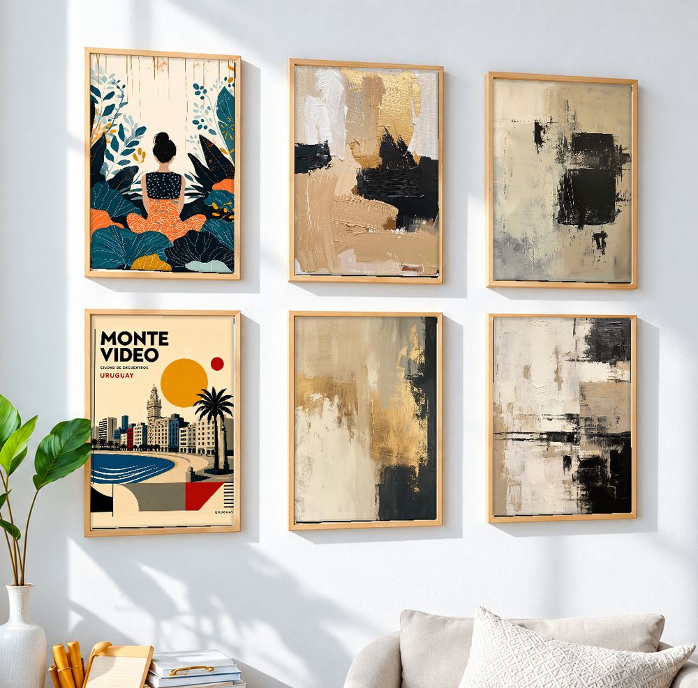 Set de 6 cuadros decorativos que combinan