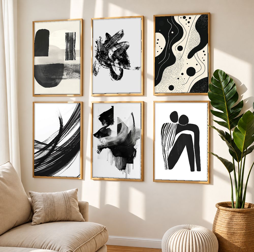 Set de 6 cuadros decorativos que combinan