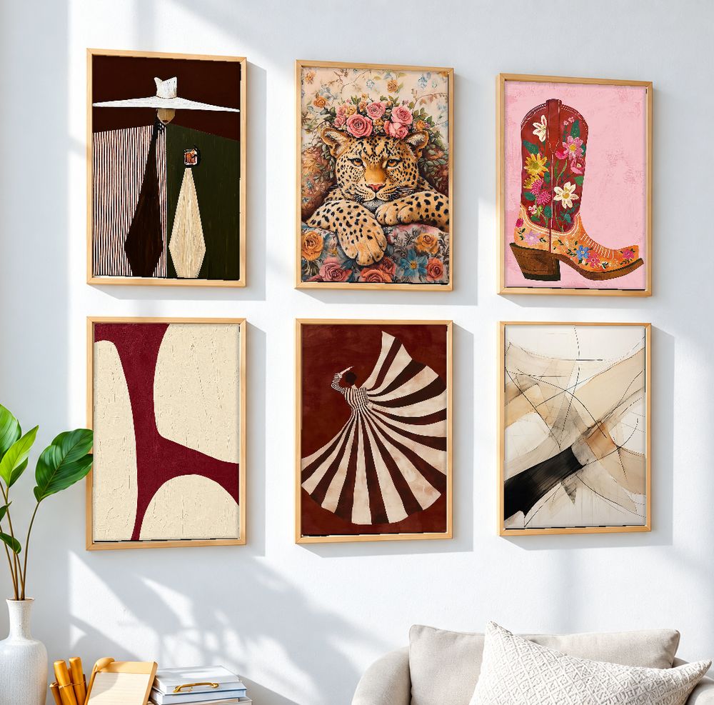 Set de 6 cuadros decorativos que combinan