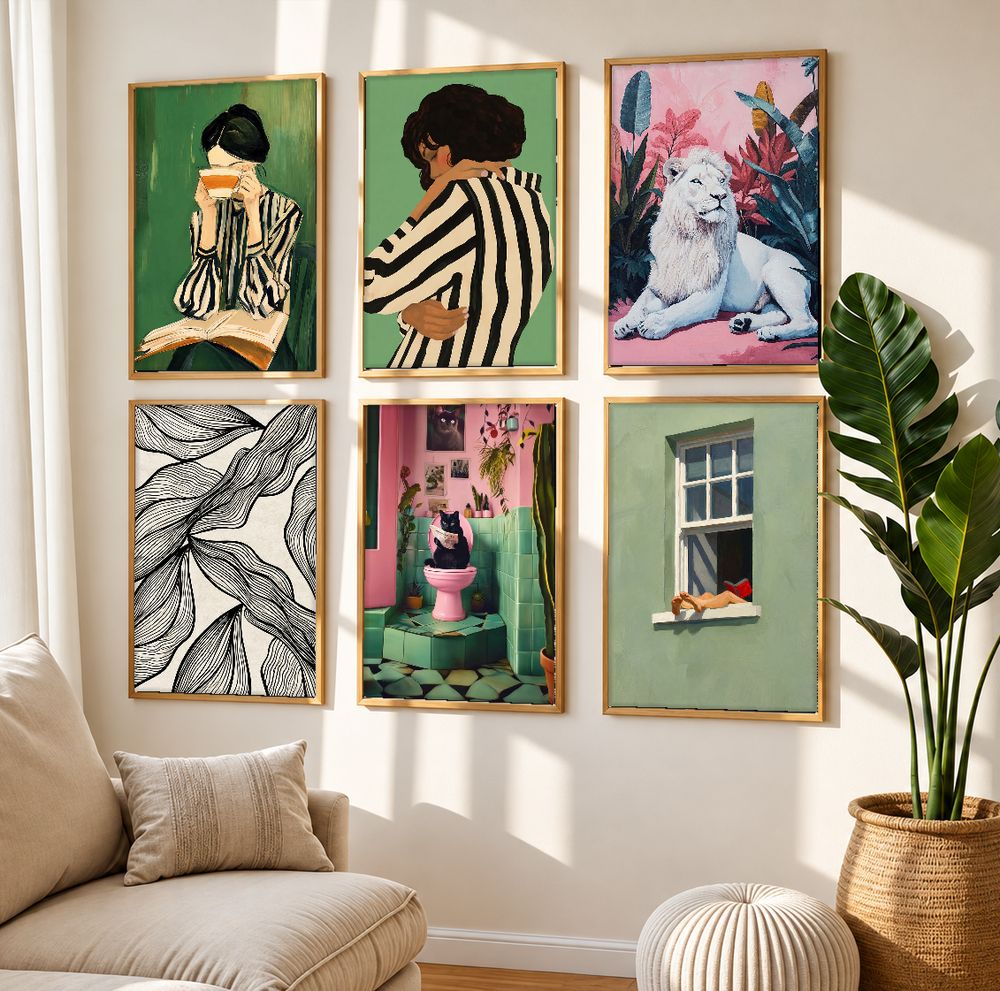 Set de 6 cuadros decorativos que combinan