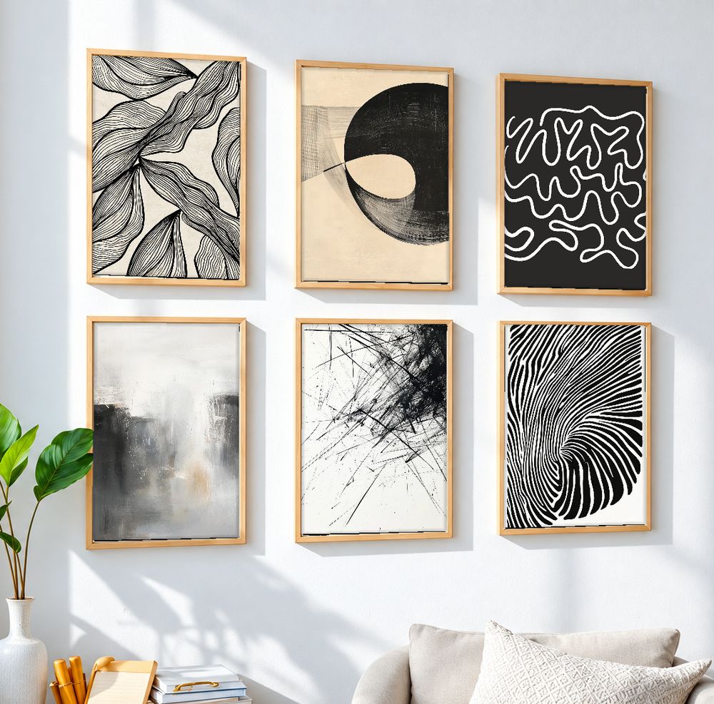 Set de 6 cuadros decorativos que combinan