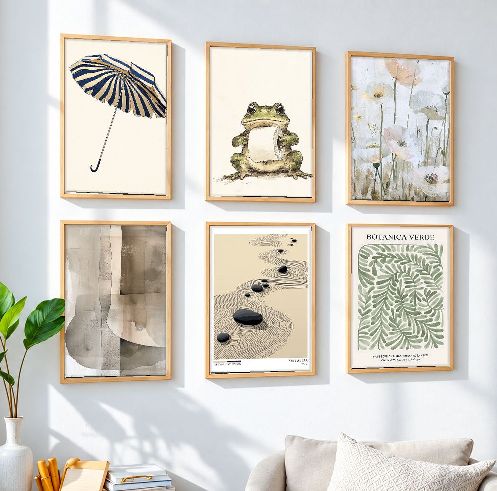 Set de 6 cuadros decorativos que combinan