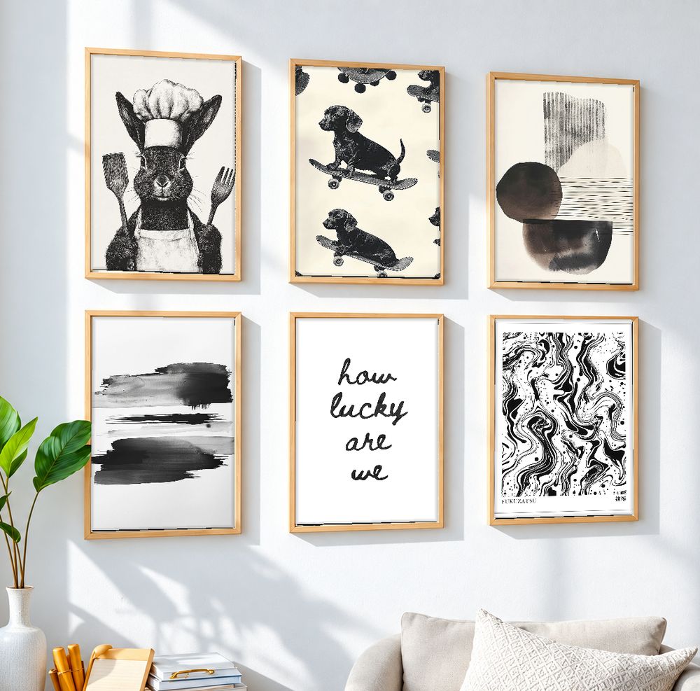 Set de 6 cuadros decorativos que combinan