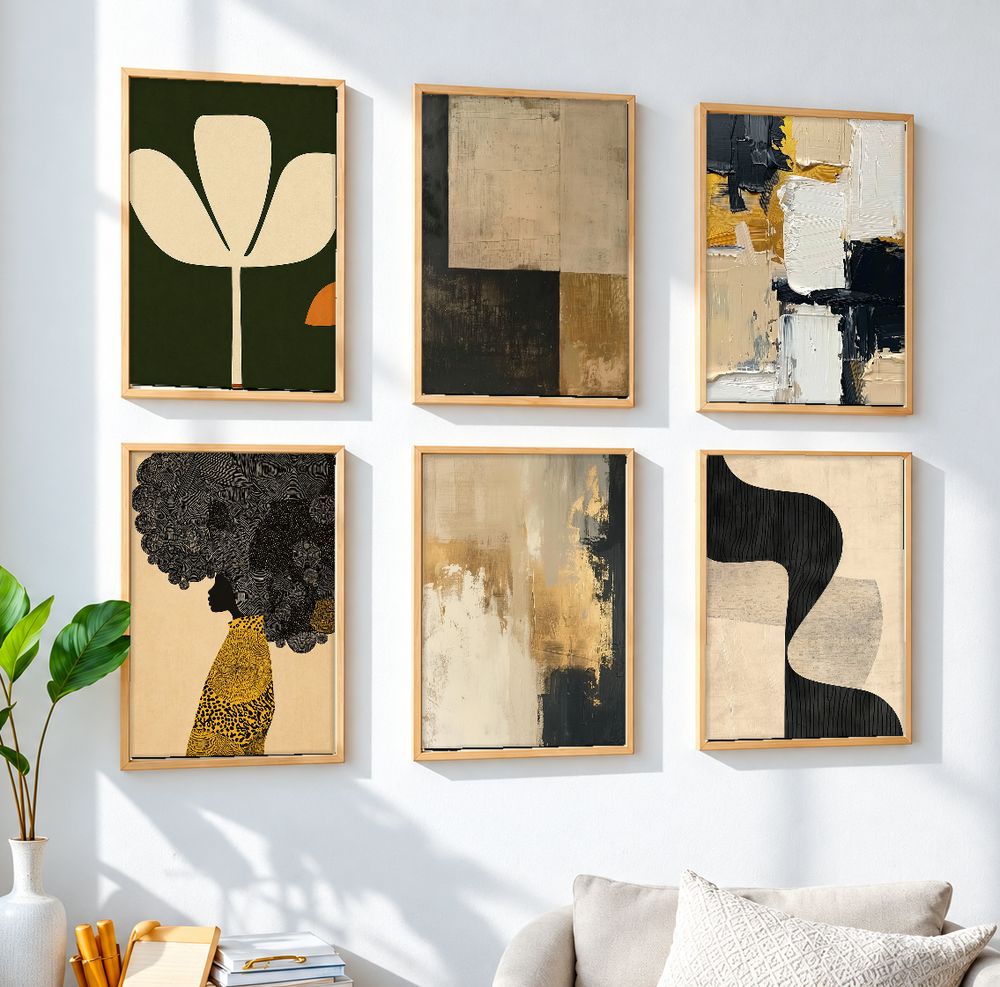 Set de 6 cuadros decorativos que combinan