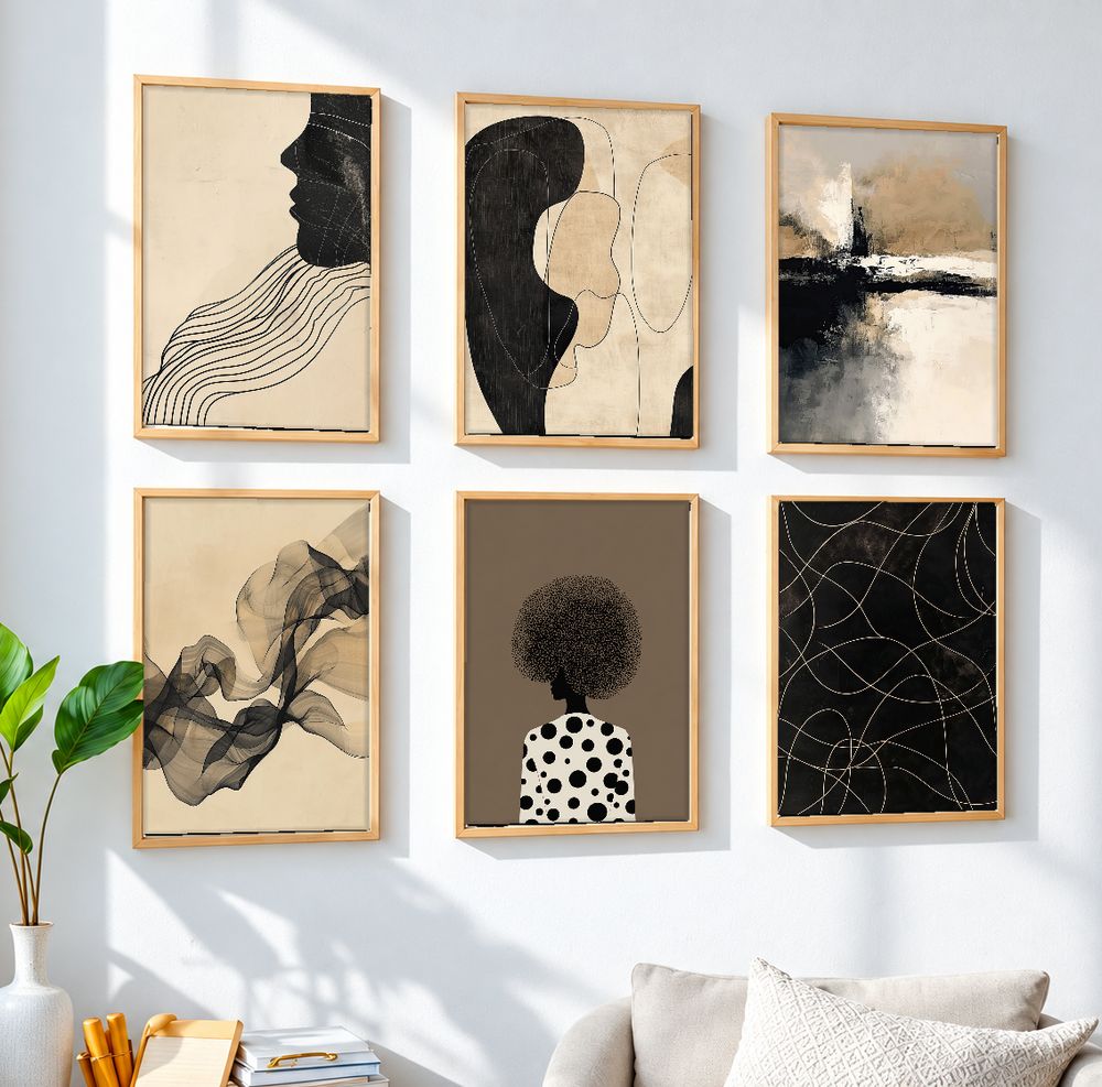 Set de 6 cuadros decorativos que combinan