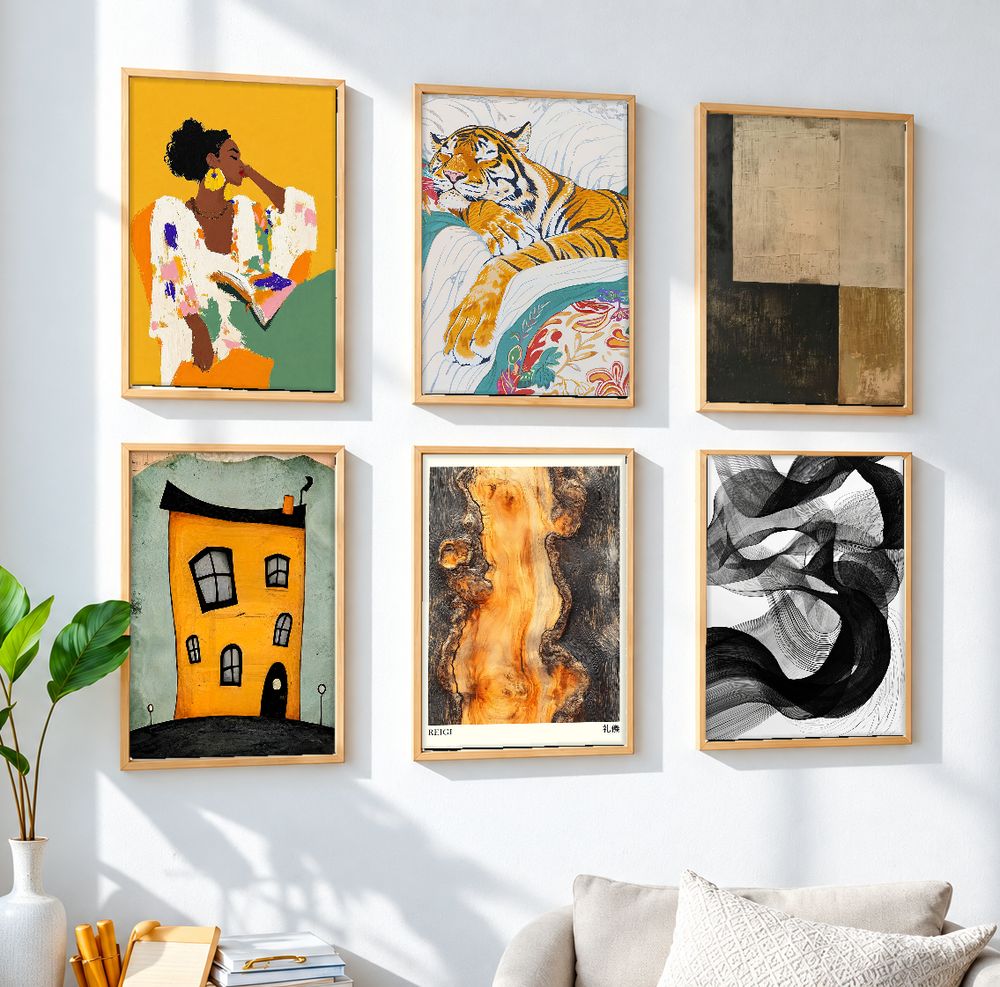 Set de 6 cuadros decorativos que combinan