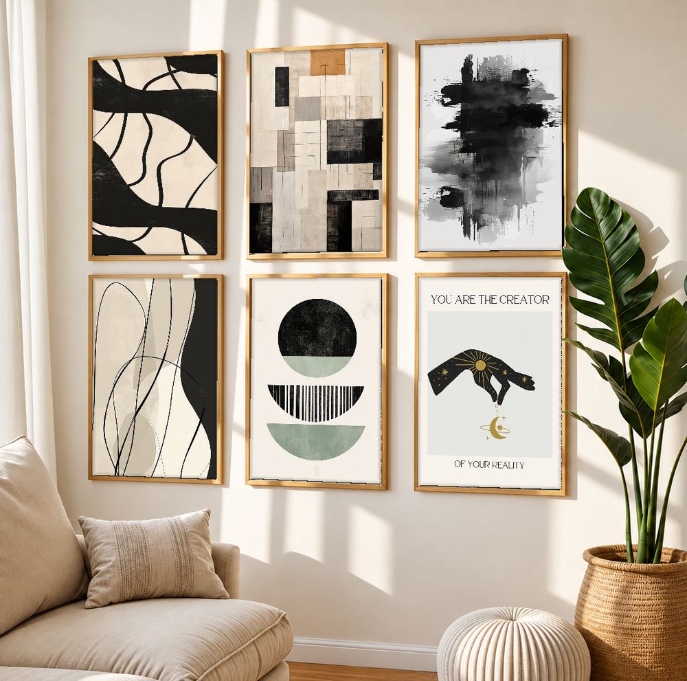 Set de 6 cuadros decorativos que combinan
