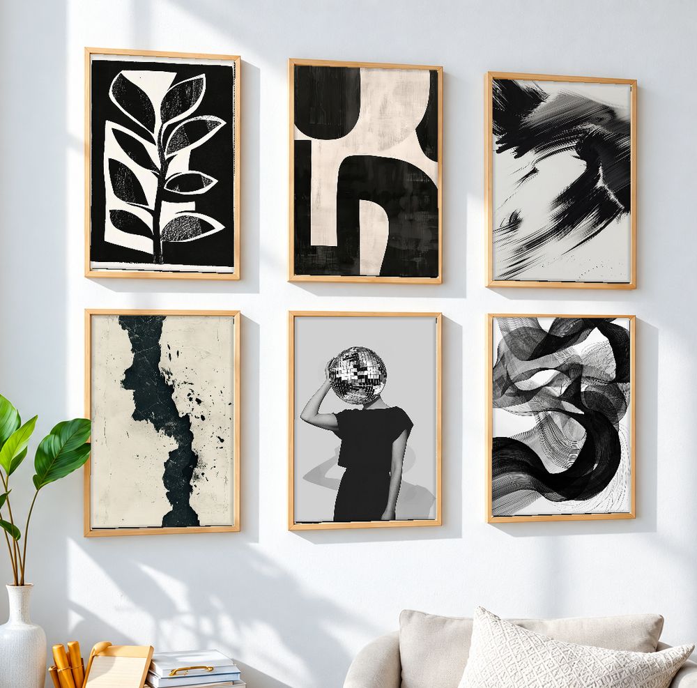 Set de 6 cuadros decorativos que combinan