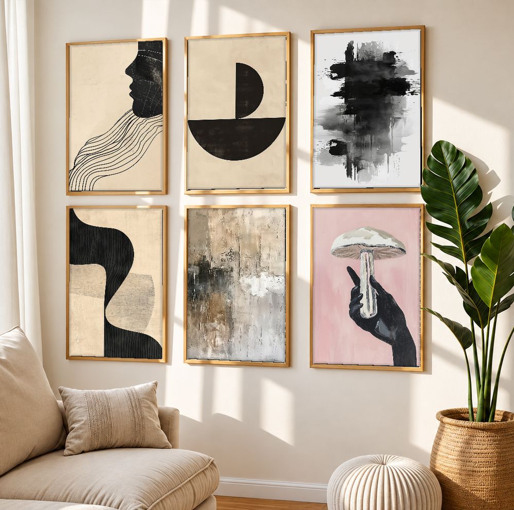 Set de 6 cuadros decorativos que combinan