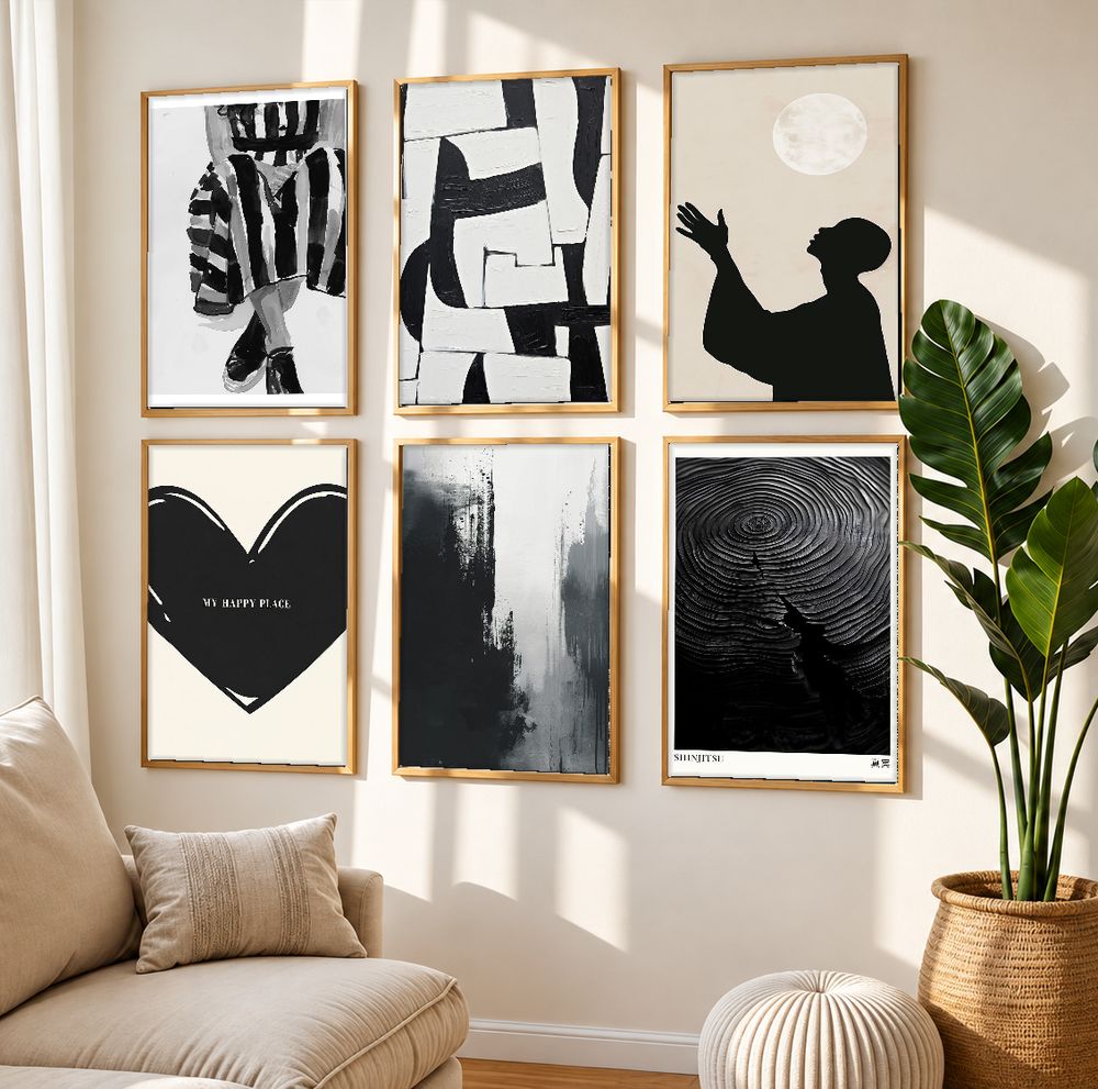 Set de 6 cuadros decorativos que combinan