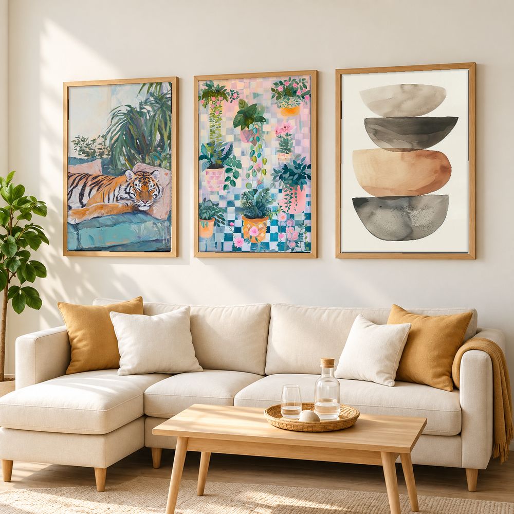Set de 3 cuadros decorativos que combinan