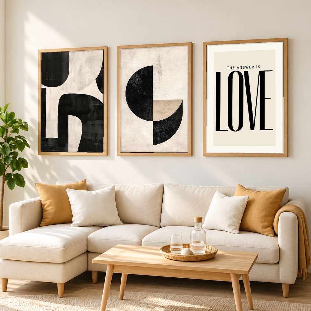 Set de 3 cuadros decorativos que combinan