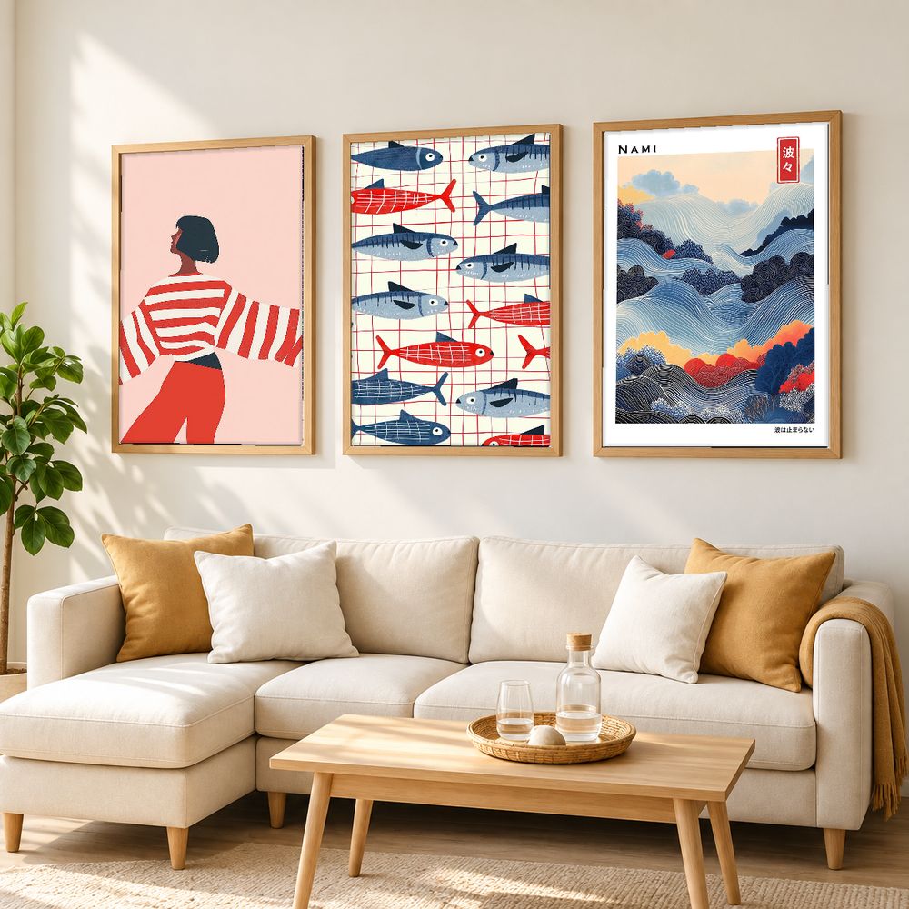 Set de 3 cuadros decorativos que combinan