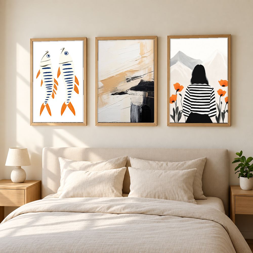 Set de 3 cuadros decorativos que combinan