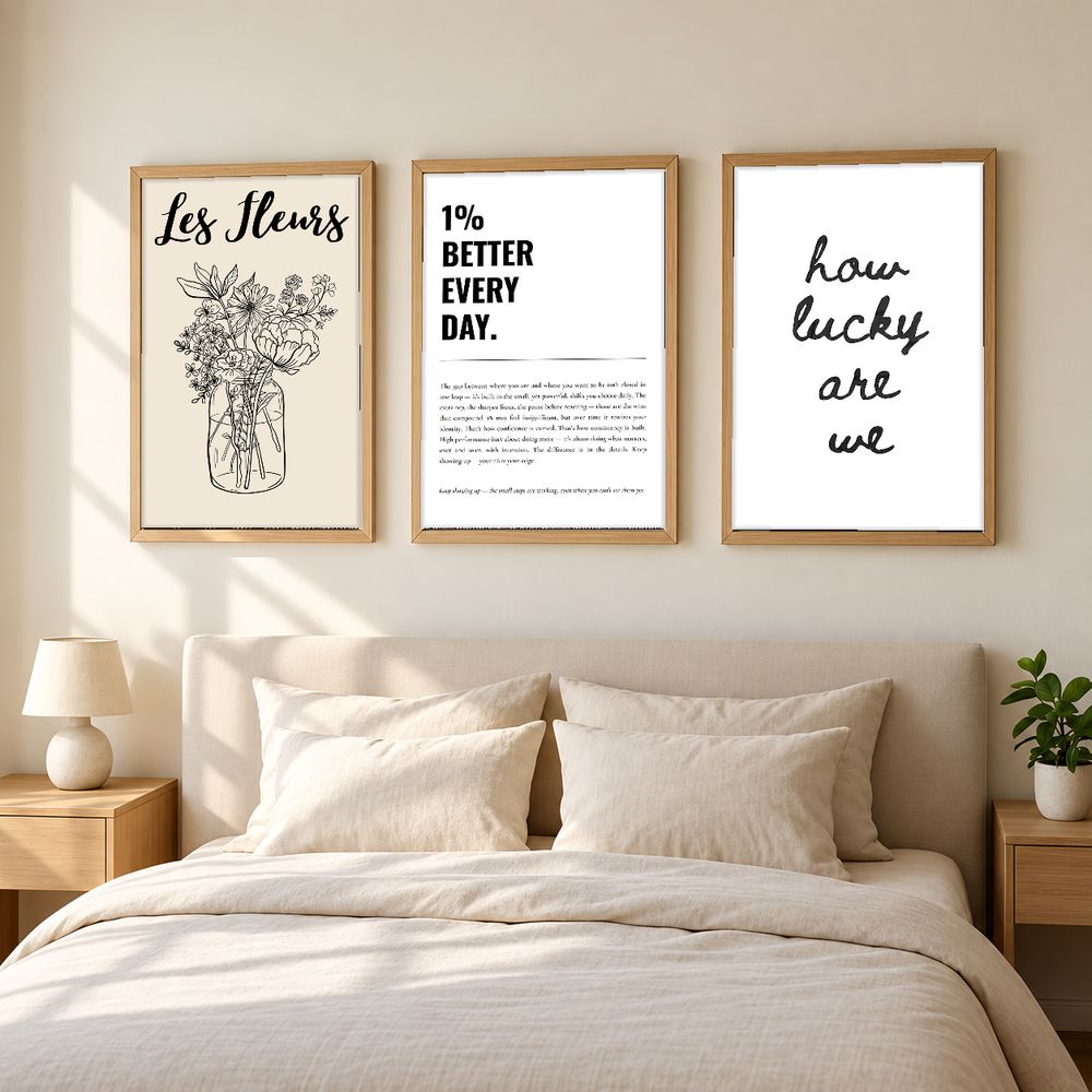Set de 3 cuadros decorativos que combinan