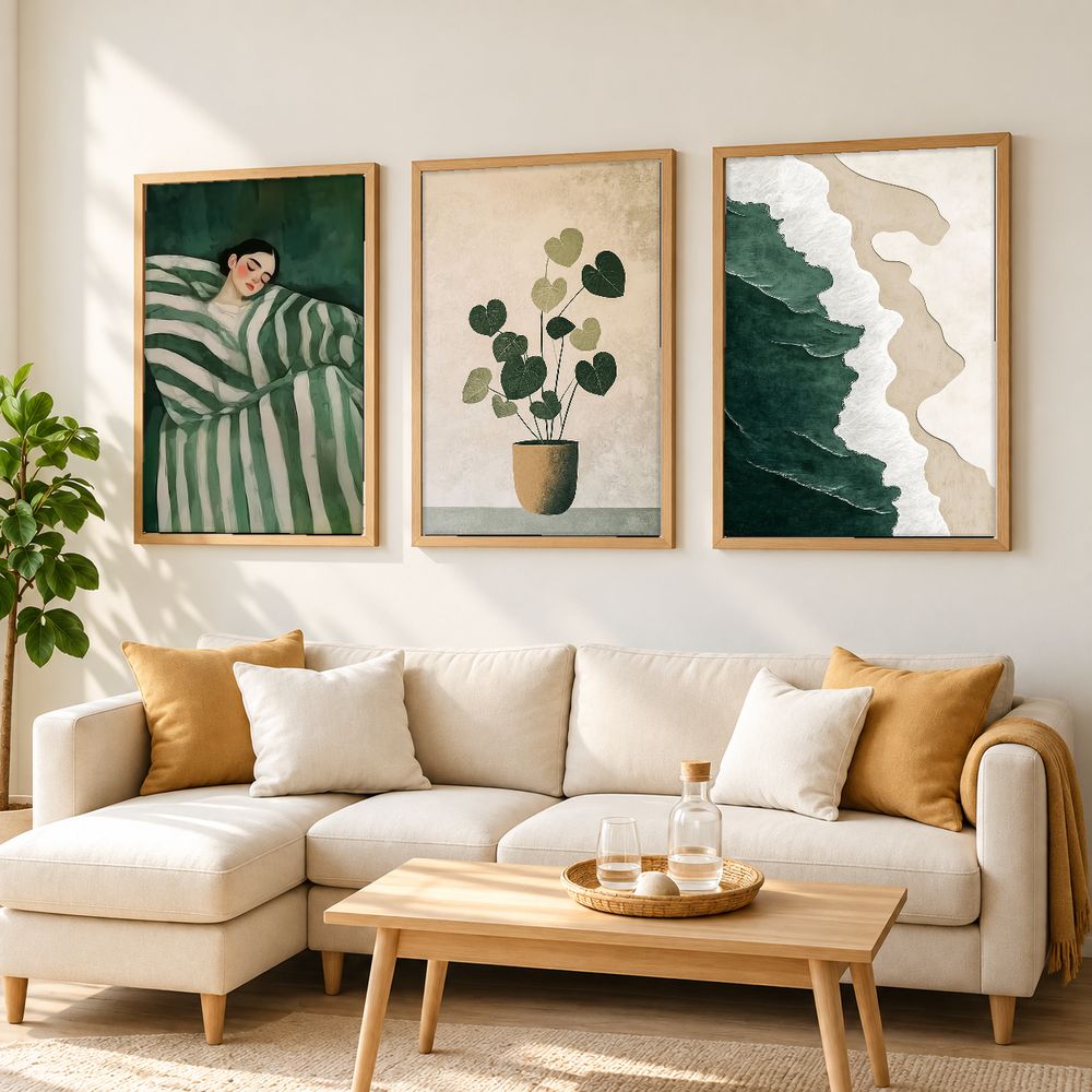 Set de 3 cuadros decorativos que combinan