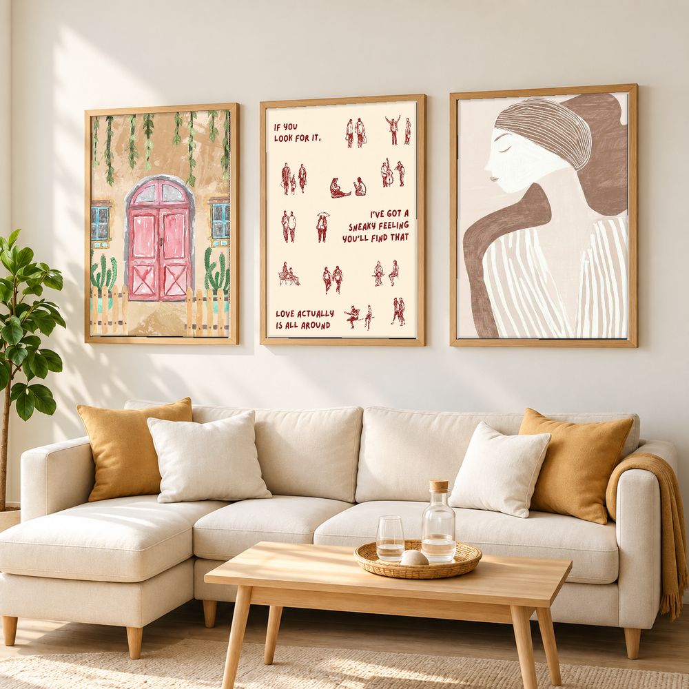 Set de 3 cuadros decorativos que combinan