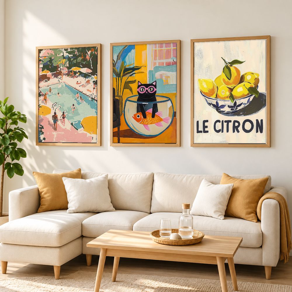 Set de 3 cuadros decorativos que combinan