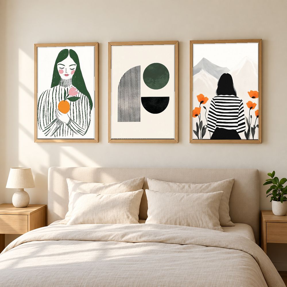 Set de 3 cuadros decorativos que combinan