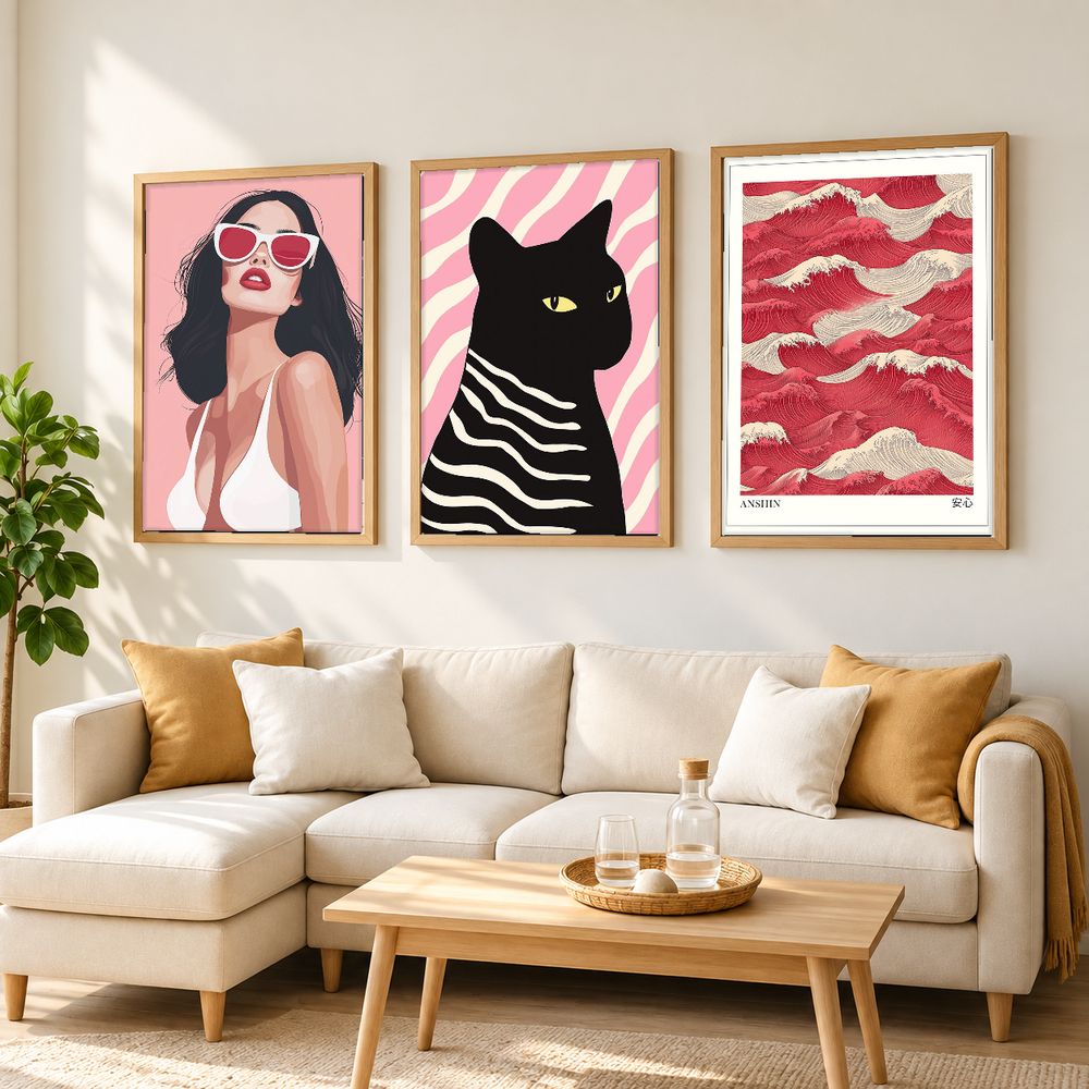 Set de 3 cuadros decorativos que combinan