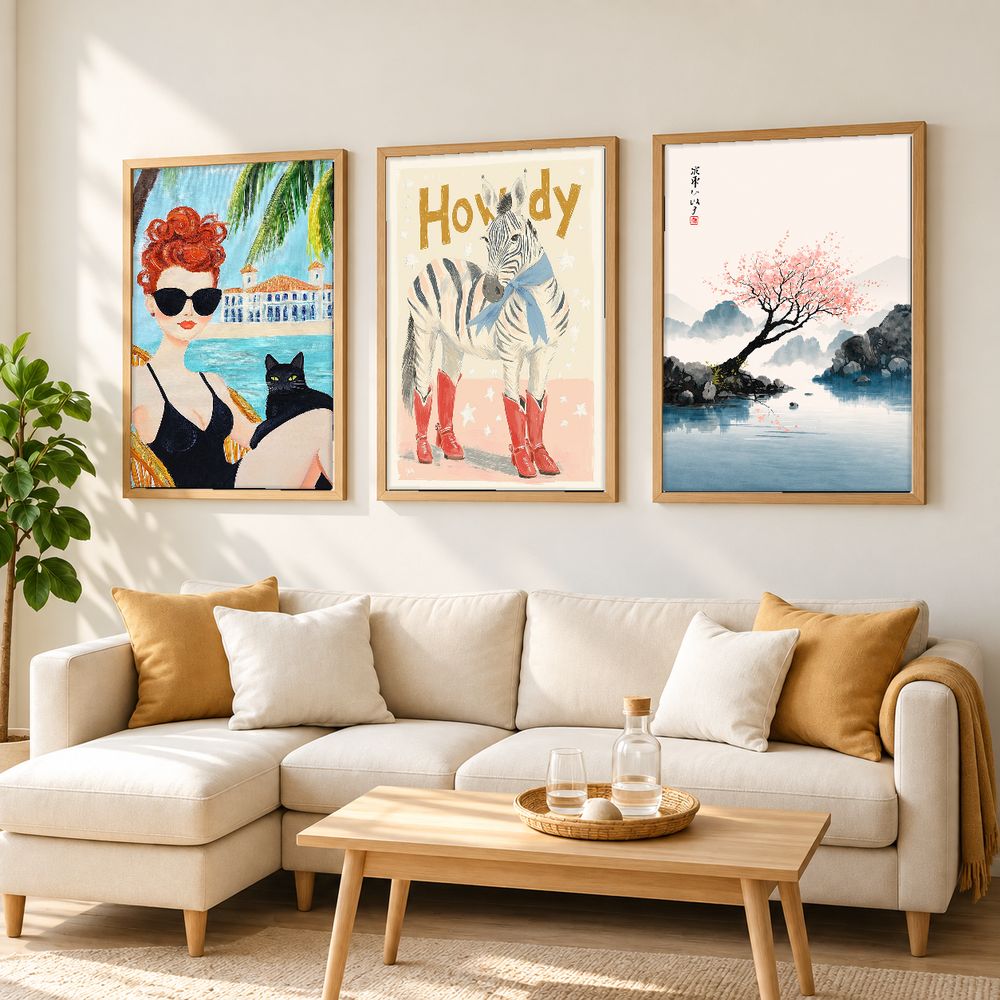 Set de 3 cuadros decorativos que combinan