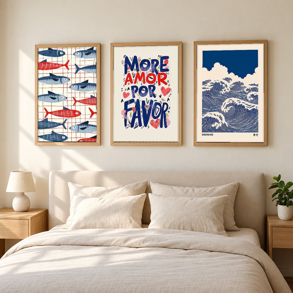 Set de 3 cuadros decorativos que combinan