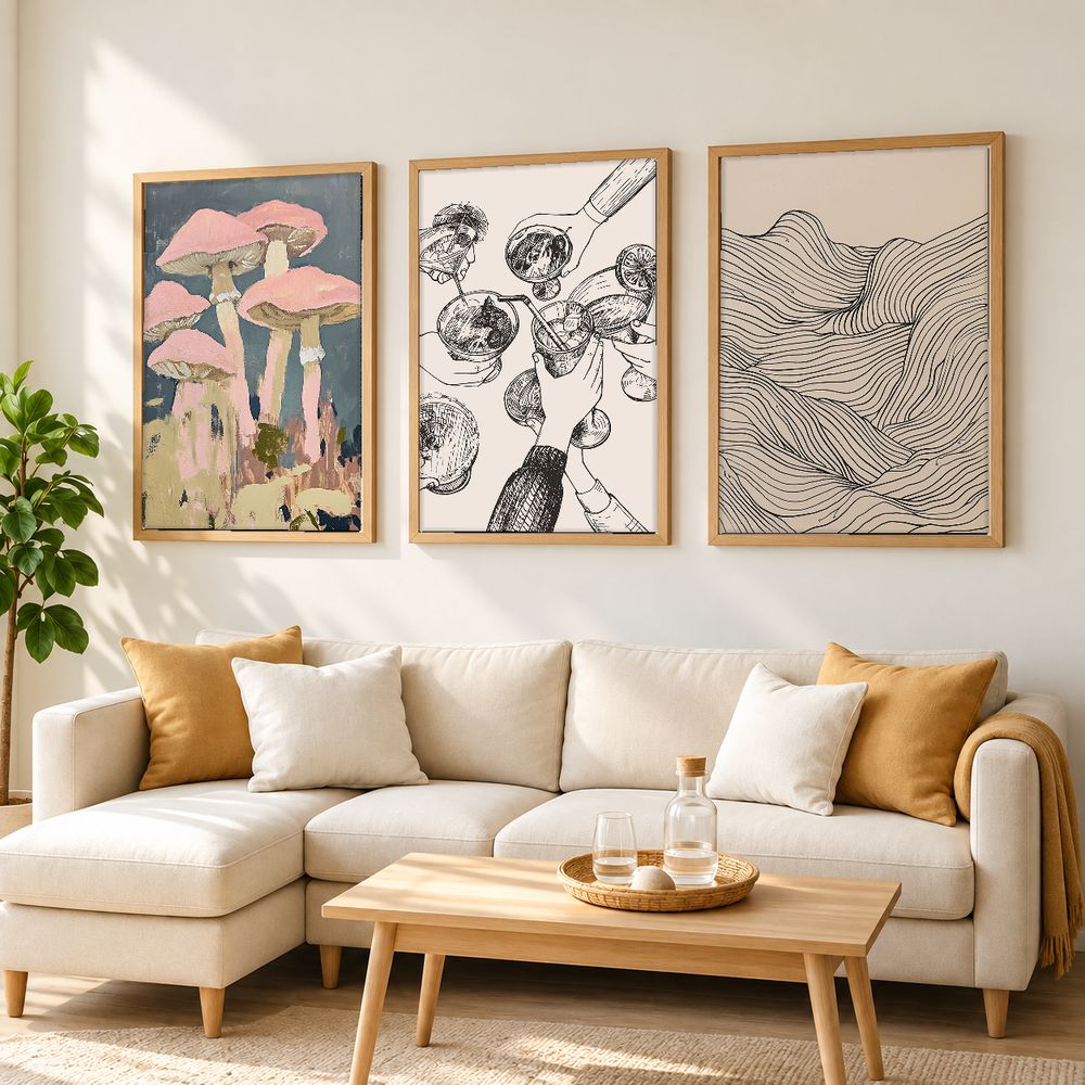 Set de 3 cuadros decorativos que combinan