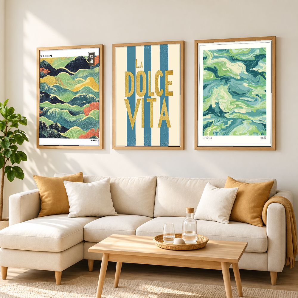 Set de 3 cuadros decorativos que combinan