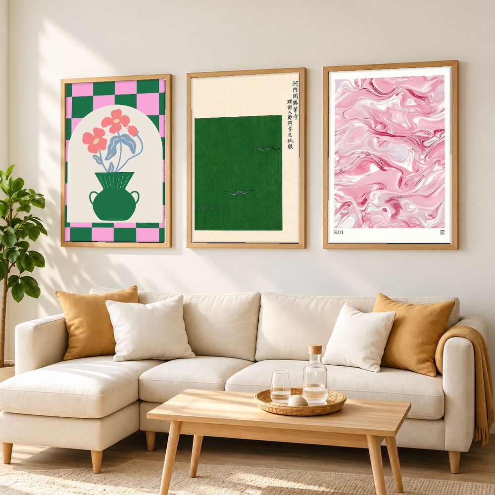 Set de 3 cuadros decorativos que combinan