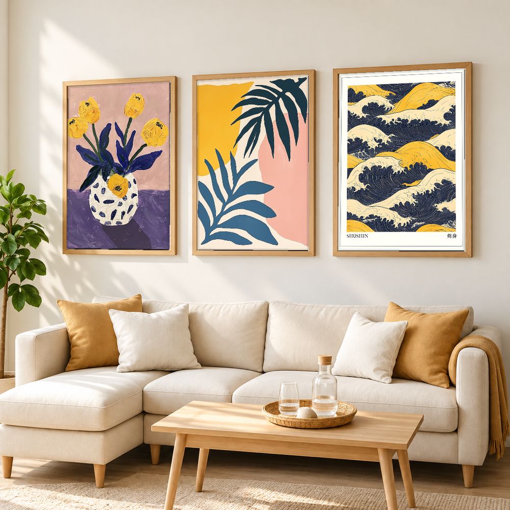 Set de 3 cuadros decorativos que combinan