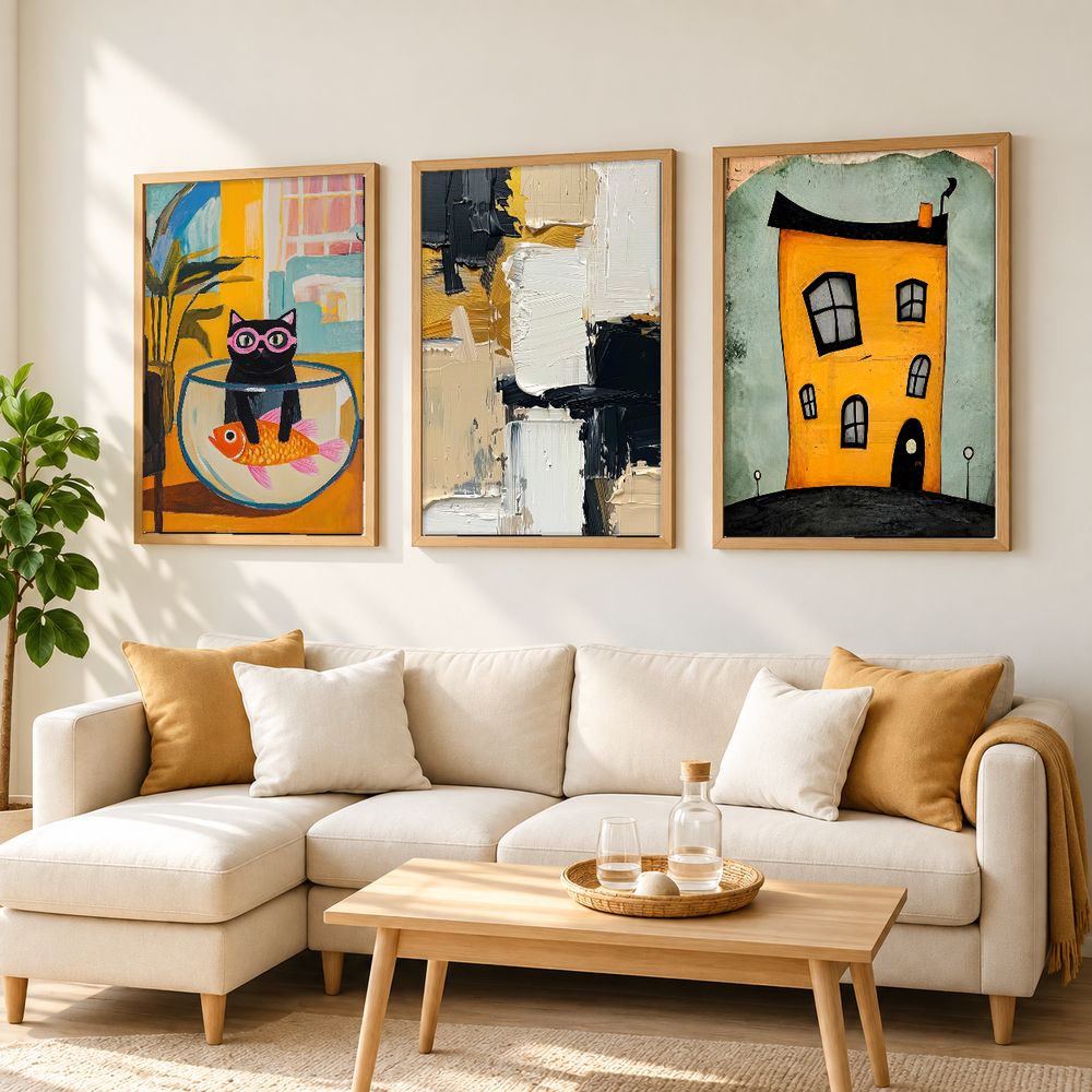 Set de 3 cuadros decorativos que combinan